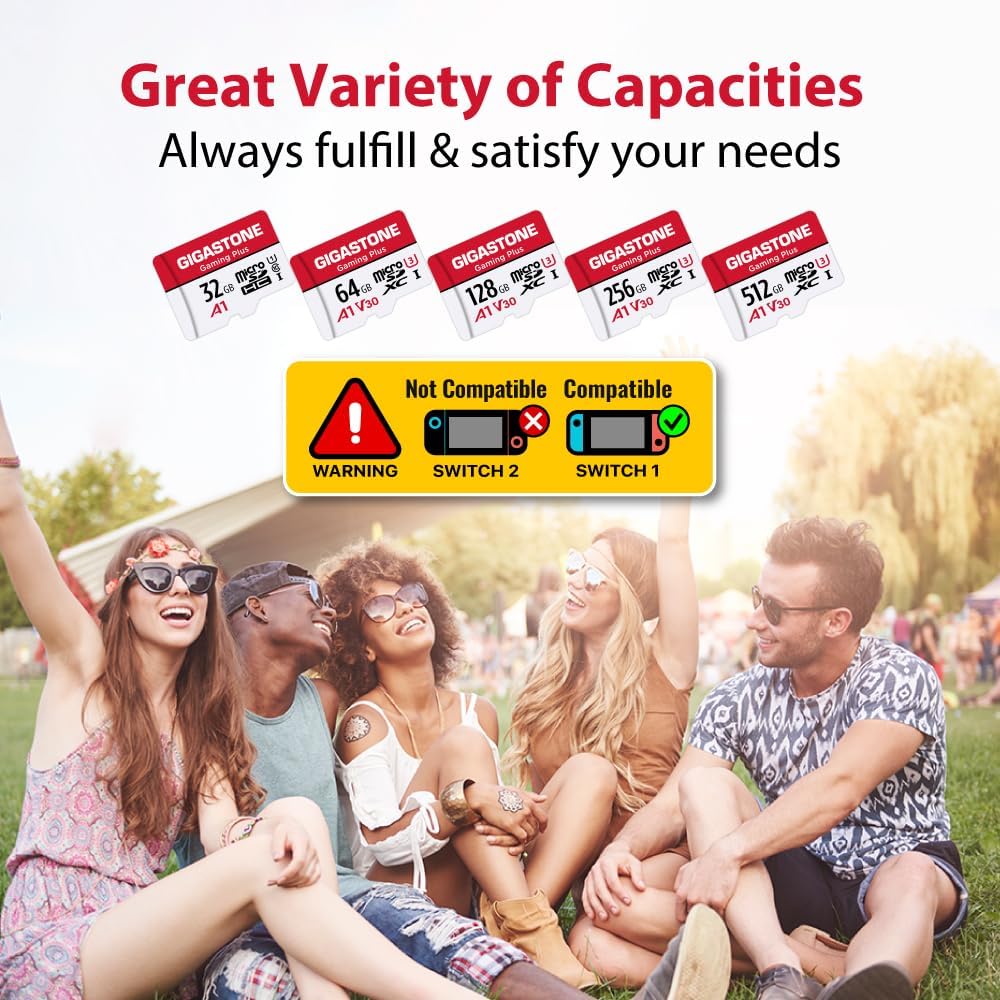 Gigastone 256GB Micro SDXC-Speicherkarte, Gaming Plus Serie, Lesegeschwindigkeit bis zu 100 MB/s, ko