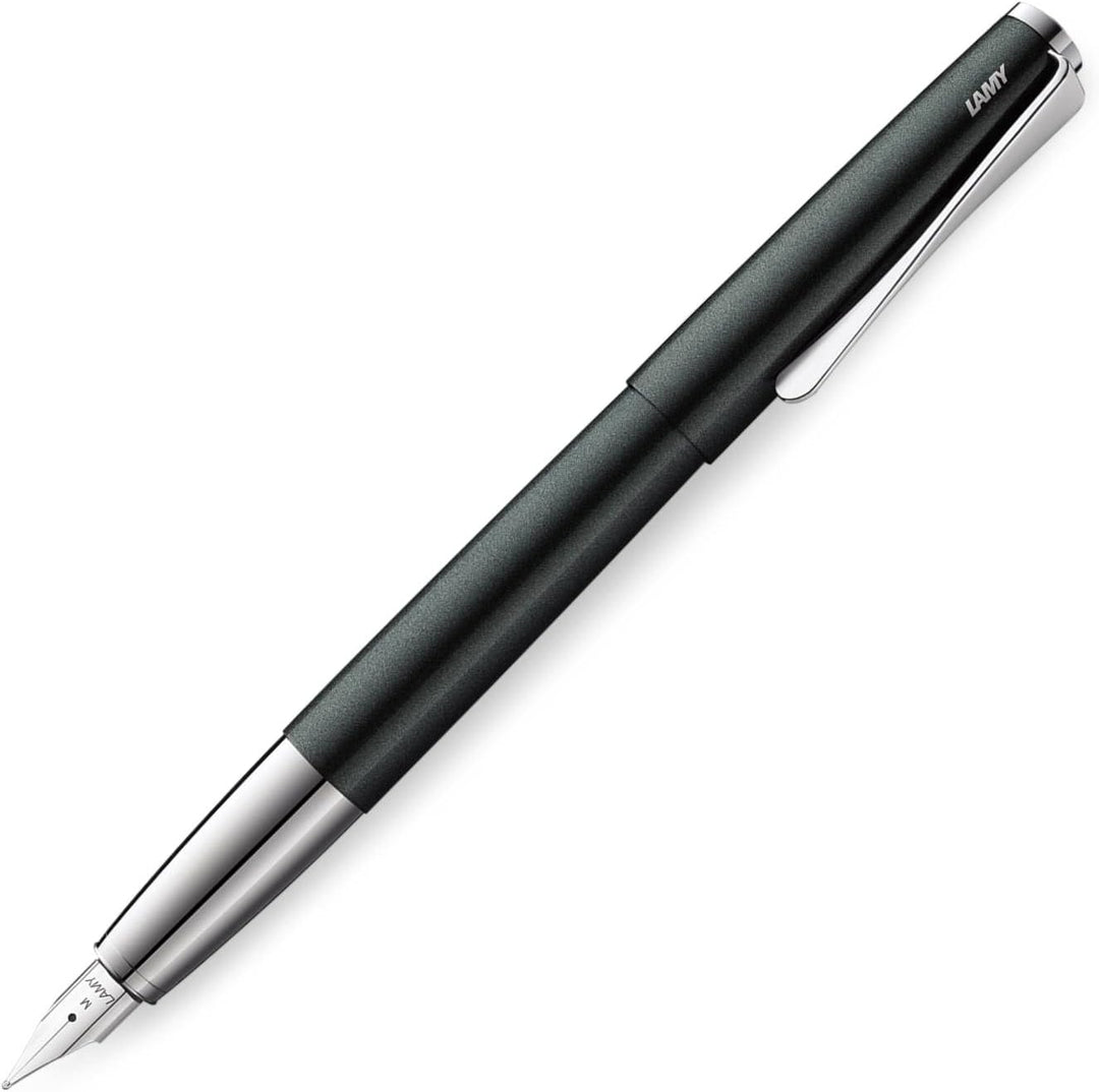 Lamy studio Füllhalter 069 - Füller aus Edelstahl in schwarz-grünem Lack-Finish mit einem polierten