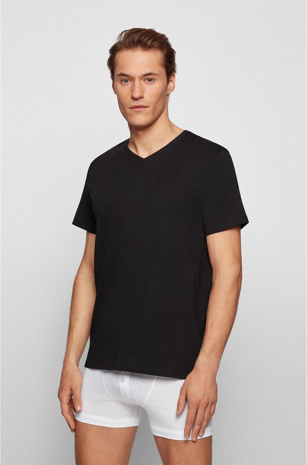 BOSS Herren Business Kurzarm Shirt T-Shirt 2P CO 2er Pack, S Black1