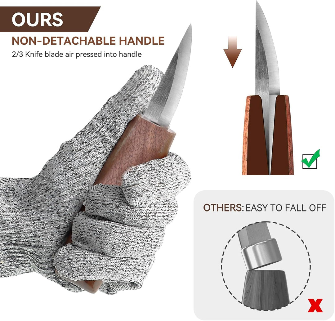 TEKCHIC Schnitzmesser, Deluxe Schnitzwerkzeug Set, Schnitzset für Anfänger, Schnitzmesser Holzbearbe