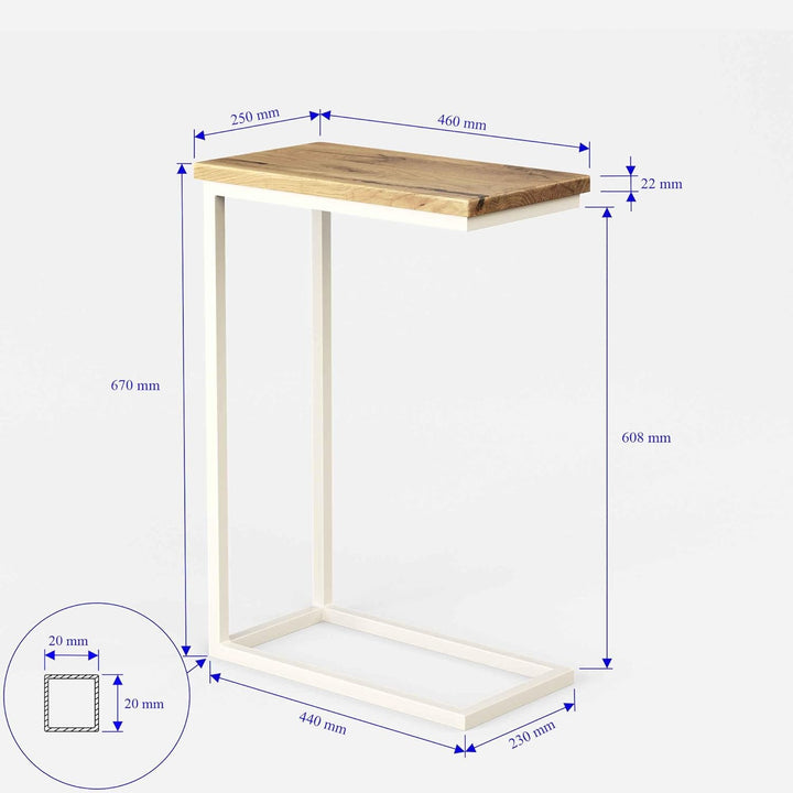 BestLoft® Beistelltisch San Jose Laptoptisch Sofatisch Betttisch Couchtisch (Gestell weiss+Platte wi
