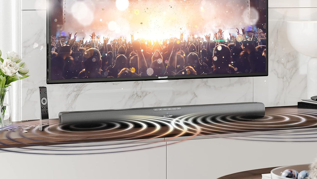 SHARP HTSB100 2.0 Soundbar 75W (USB, Bluetooth, HDMI, Optisch, AUX-In (3,5mm), Breite: 80cm), schwar