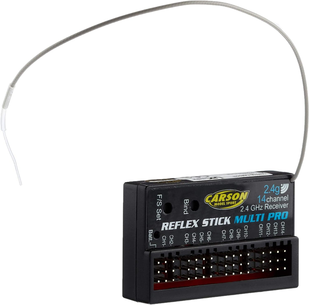 Carson 500501004 FS Reflex Stick Multi PRO LCD 2.4 GHz – 14-Kanal-Fernsteueranlage & 500501540 Model