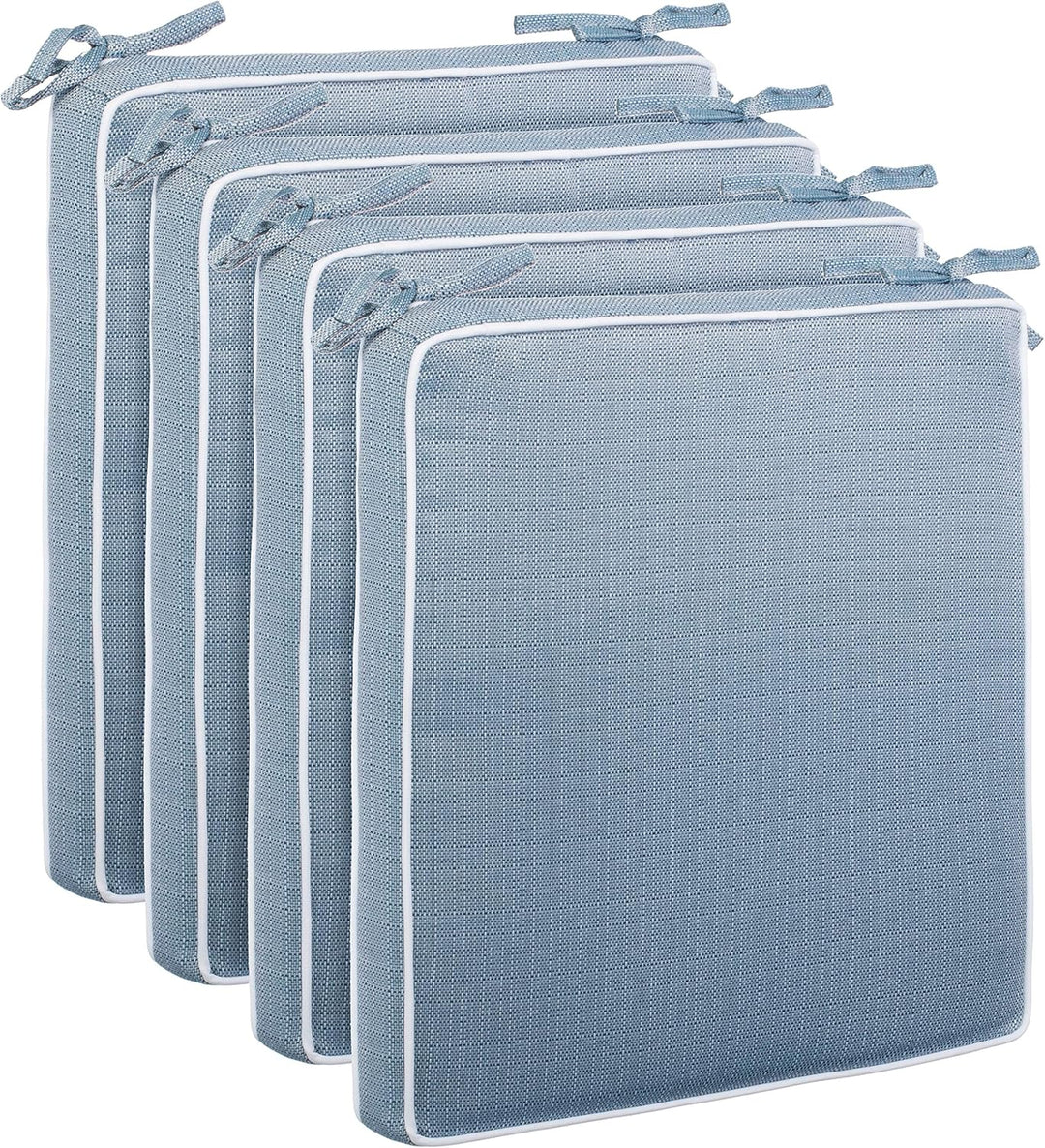 Brandsseller Outdoor Garten Sitzkissen Auflagen Kissen mit Paspel - strukturierte Leinenoptik- Schmu