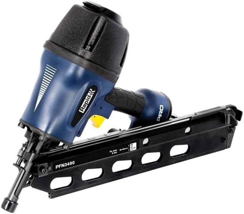 Rapid Druckluftnagler PFN3490 50-90mm, Streifennagler mit 34° Schrägmagazin für Streifennägel Typ 34