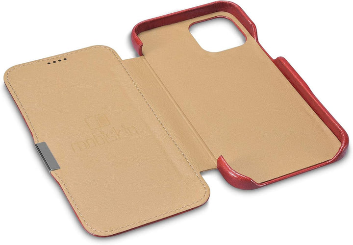 Mobiskin Hülle kompatibel mit Apple iPhone 12 Mini (5,4 Zoll), Handyhülle mit echtem Leder, Case, Sc