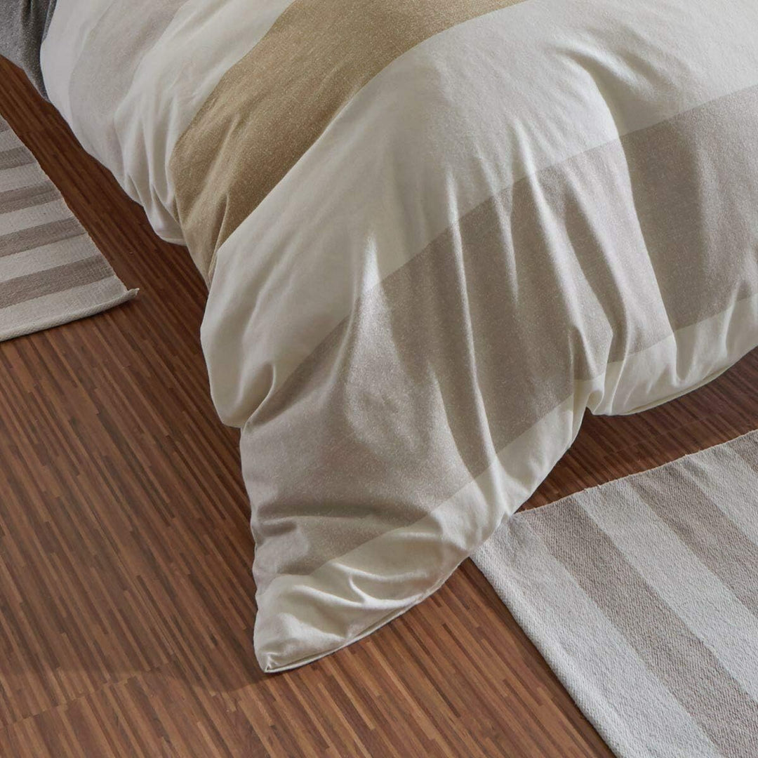 Traumschlaf Biber Bettwäsche Streifen Natur ideal für kalte Nächte Made in Germany mit Reissverschlu