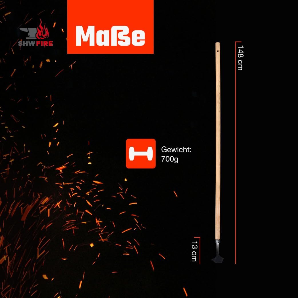 SHW-FIRE Fugenkratzer mit präzisem Schliff mit langem Holzstiel - perfektes Gartenwerkzeug für die U