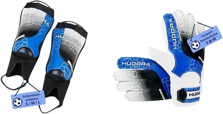 HUDORA Schienbeinschützer mit Knöchelschutz - Bequeme Schienbeinschoner mit Schaumstoff - Fussball S