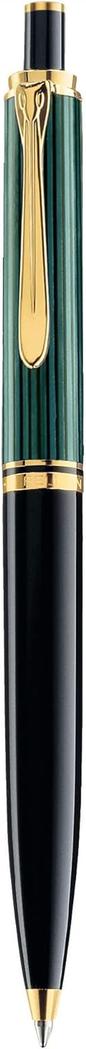 Pelikan Kugelschreiber Souverän 400, Schwarz-Grün, hochwertiger Druckkugelschreiber im Geschenk-Etui