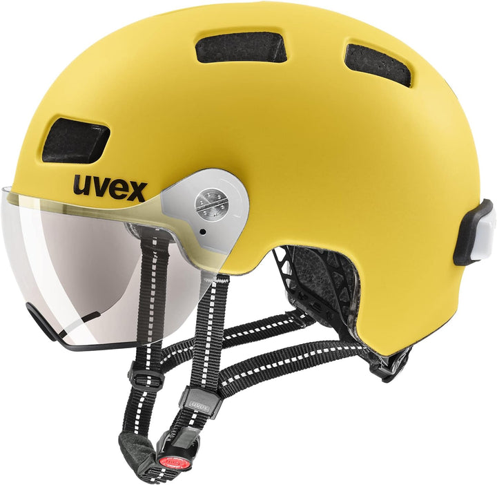 Uvex Rush Visor City Fahrrad Helm matt gelb 2023 55-58 cm, 55-58 cm