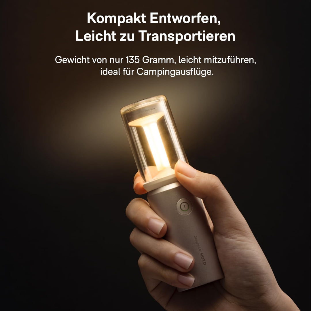 HOTO Camping Laterne Tragbare LED Campinglampe, 3 Modi 180 Lumen LED Taschenlampe mit 3100mAh wieder