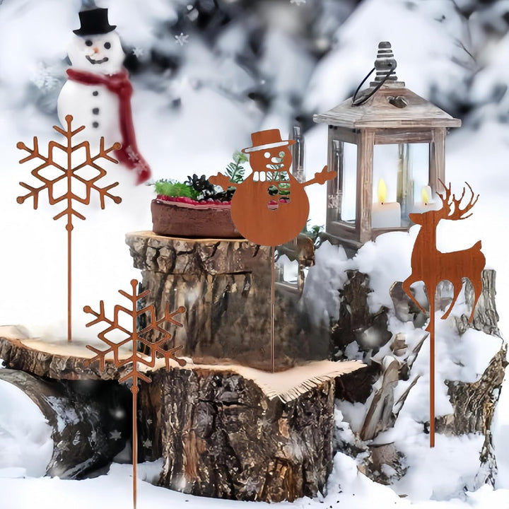 HUIKUANGEU Gartenstecker,11 Stück Gartendeko Rostoptik,Garten Roststecker Metall,Tolle Gartendeko au