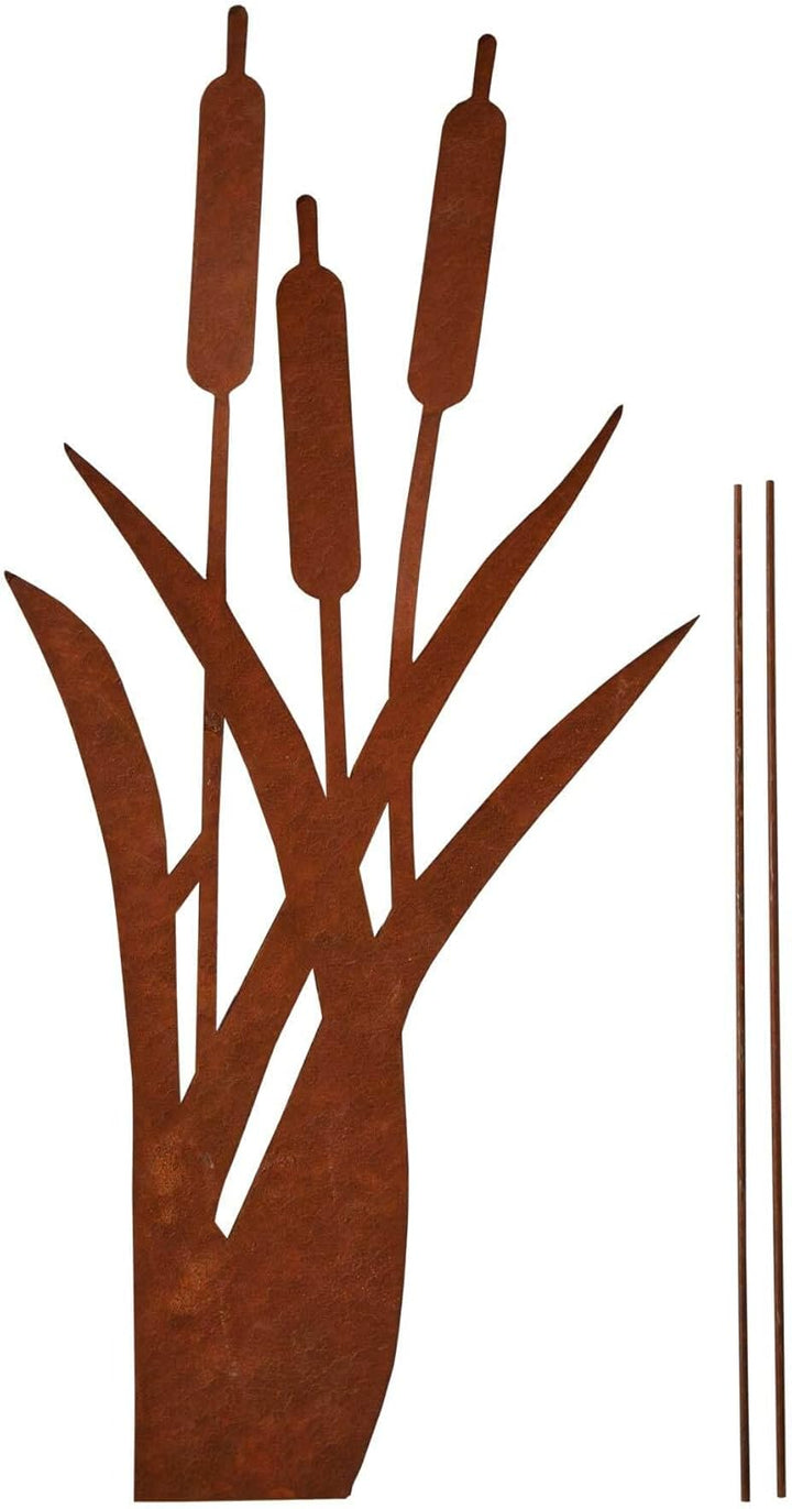 UNUS Garden Roststecker Schilfgräser, Gartendeko Rostoptik, Gartenstecker aus Edelrost, Rost Deko fü