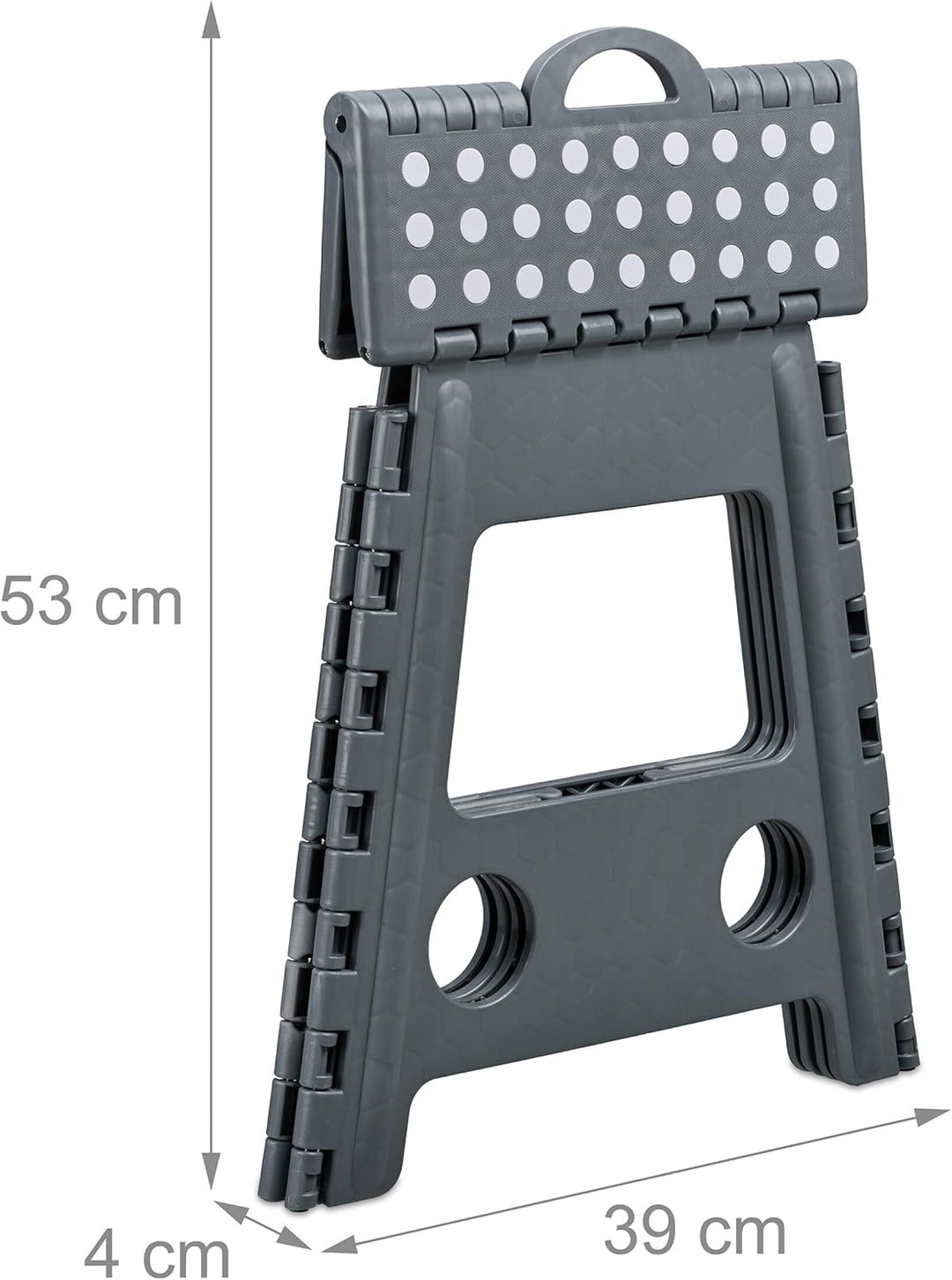 Relaxdays Klapphocker XL, tragbar, grosser Badhocker, faltbarer Sitzhocker, bis 120 kg, Kunststoff,