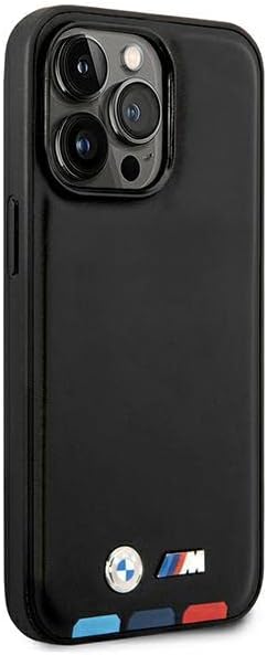 Etui BMW BMHMP14L22PTDK Hülle für iPhone 14 Pro 6,1" schwarz/Black Leather Stamp Tricolor