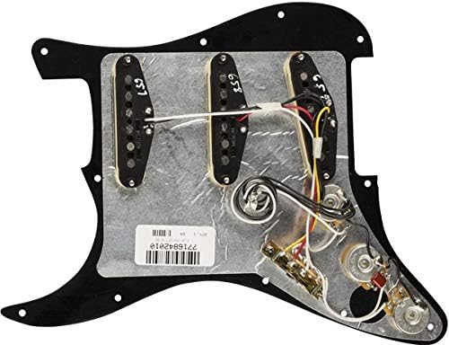 Fender Pre-wired Pickguard Strat Tex-Mex, einbaufertig verkabelt – SSS – Schwarz Schwarz Tex Mex, Sc