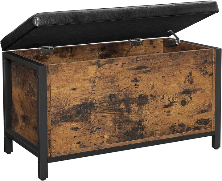 VASAGLE Sitzbank mit Stauraum, gepolsterte Truhe, 80 x 40 x 50 cm, Betttruhe, Flur, Schlafzimmer, Wo