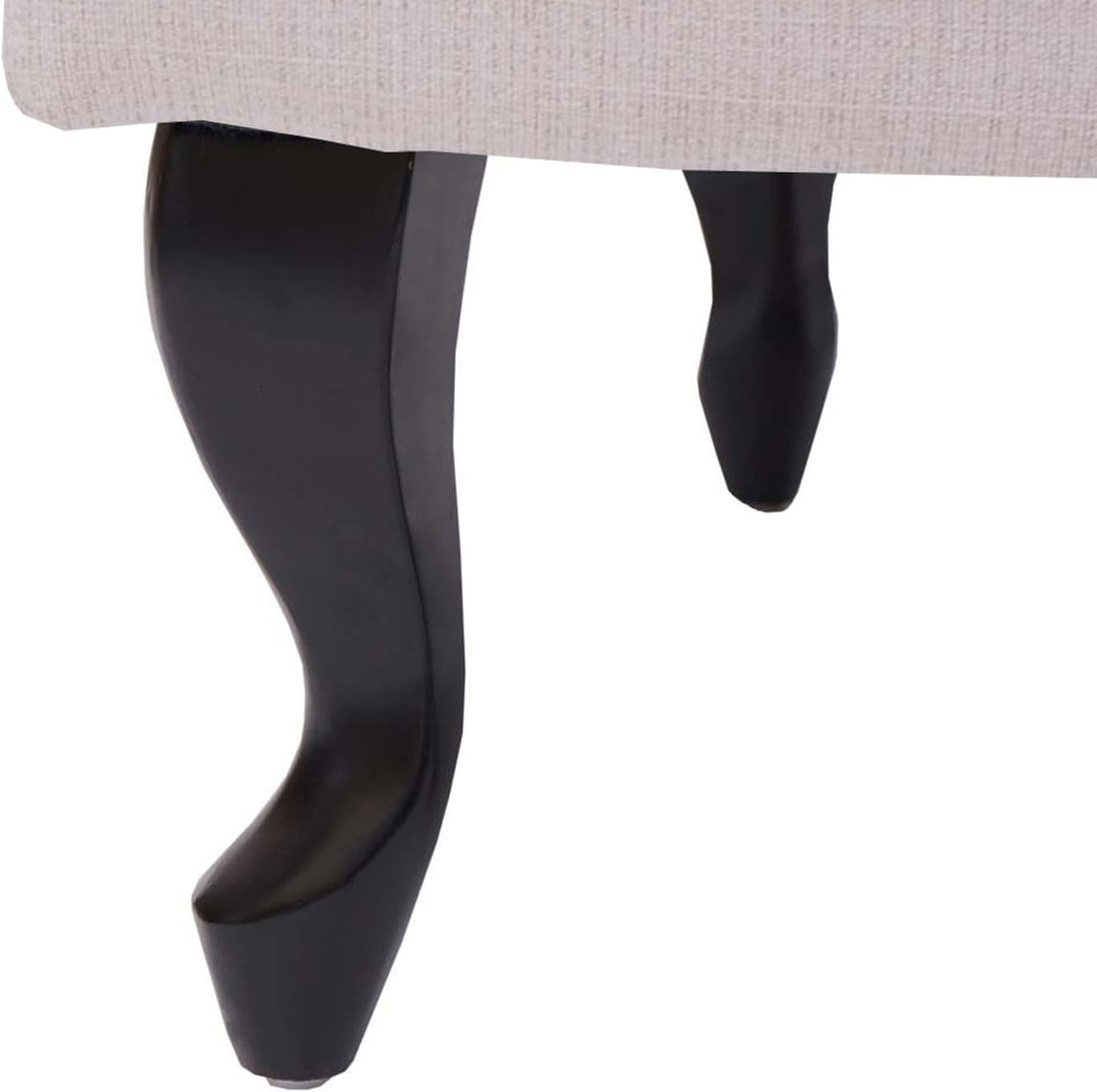 Mendler Ottomane Chesterfield, Sitzhocker Fussablage Hocker, wasserabweisend Stoff/Textil 39x77x47cm
