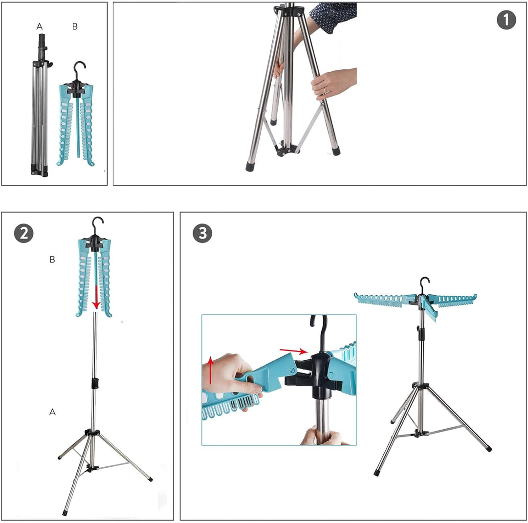 Sinbide Wäscheständer für Hemden, Faltbarer Wäscheständer Platzsparend, Klappbarer Kleiderstaender,