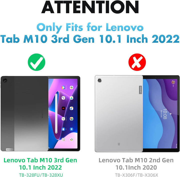 SEYMAC Hülle für Lenovo Tab M10 3rd Gen 10,1 Zoll 2022, Stossfeste Hülle mit Displayschutzfolie, 360