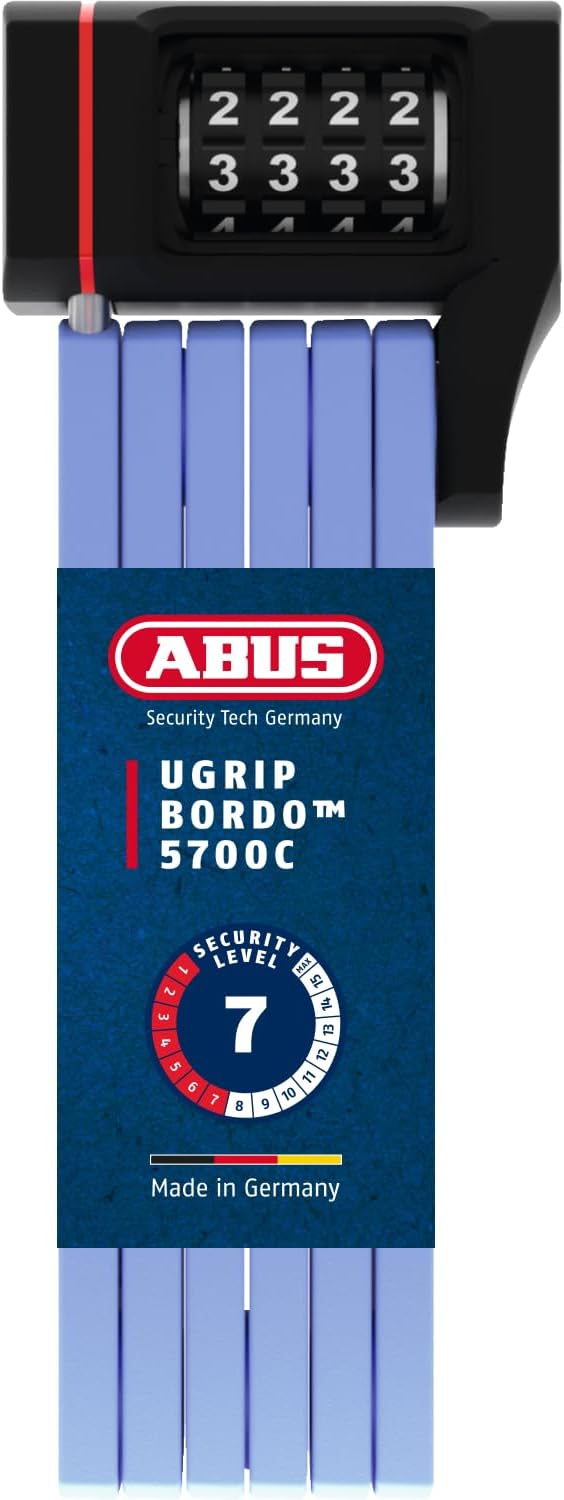 ABUS Faltschloss Bordo uGrip 5700C SH mit Halterung - Fahrradschloss mit Zahlencode und 5 mm starken