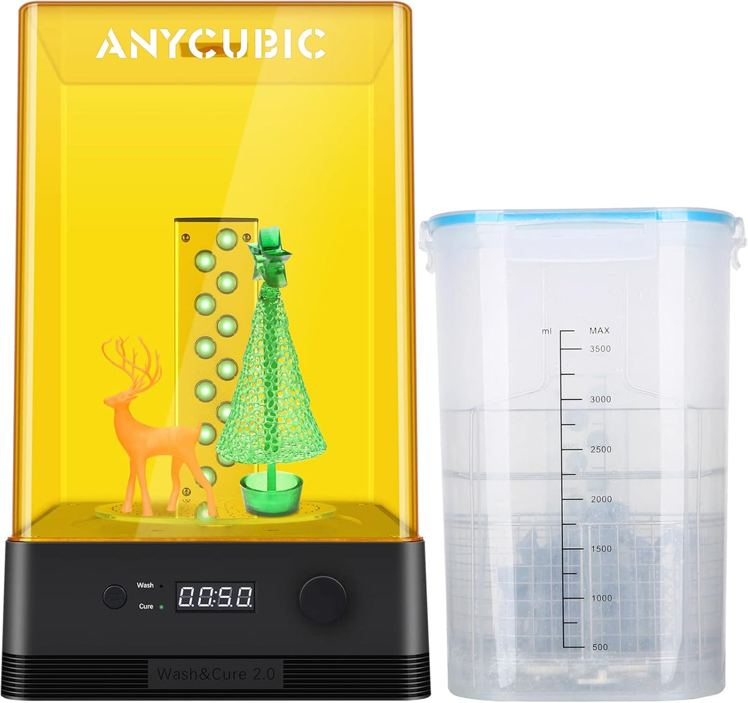 ANYCUBIC Wash & Cure 3 fรผr LCD/DLP/SLA Resin 3D Drucker Modell, 2 in 1 Wascheimer und UV Durchhรคrteg