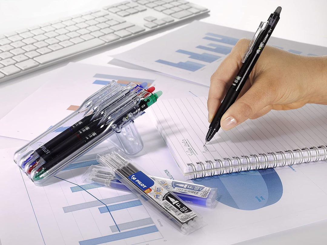 Pilot – 5er-Set Frixion Point Clicker – Tintenroller 0.5 mm mit löschbarer, thermosensitiver Tinte –