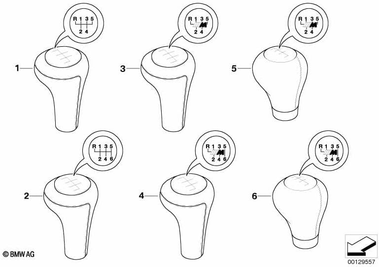 BMW Schalthebelknauf 25 11 7 896 031, Leder