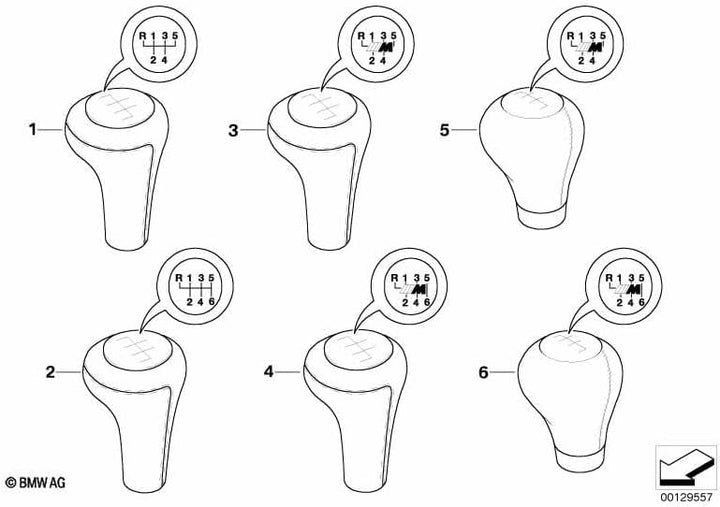 BMW Schalthebelknauf 25 11 7 896 031, Leder