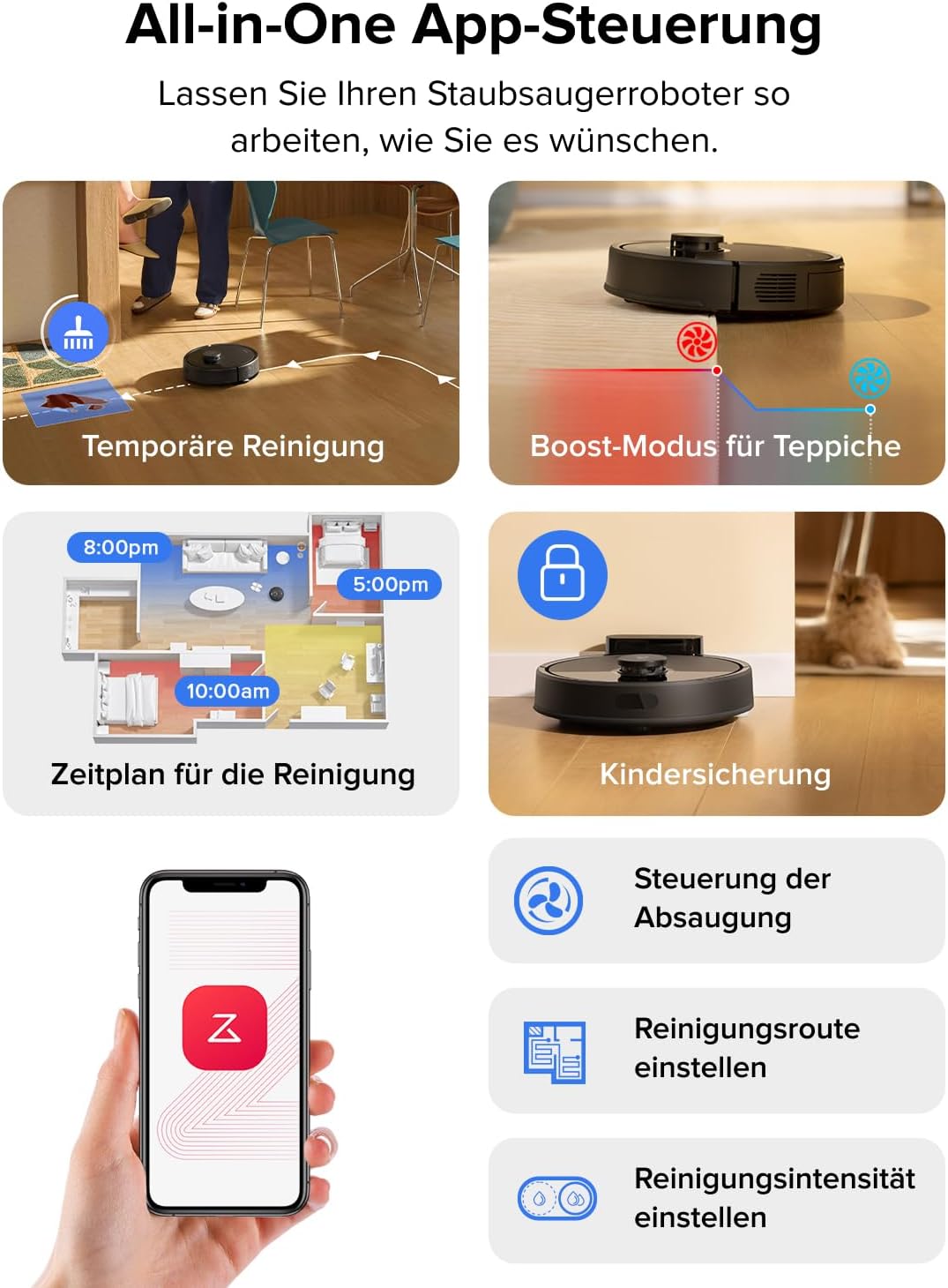 roborock Q7 L5 Saugroboter, Dual Anti-Tangle System, 8.000 Pa HyperForce Saugkraft, Präzise Navigati