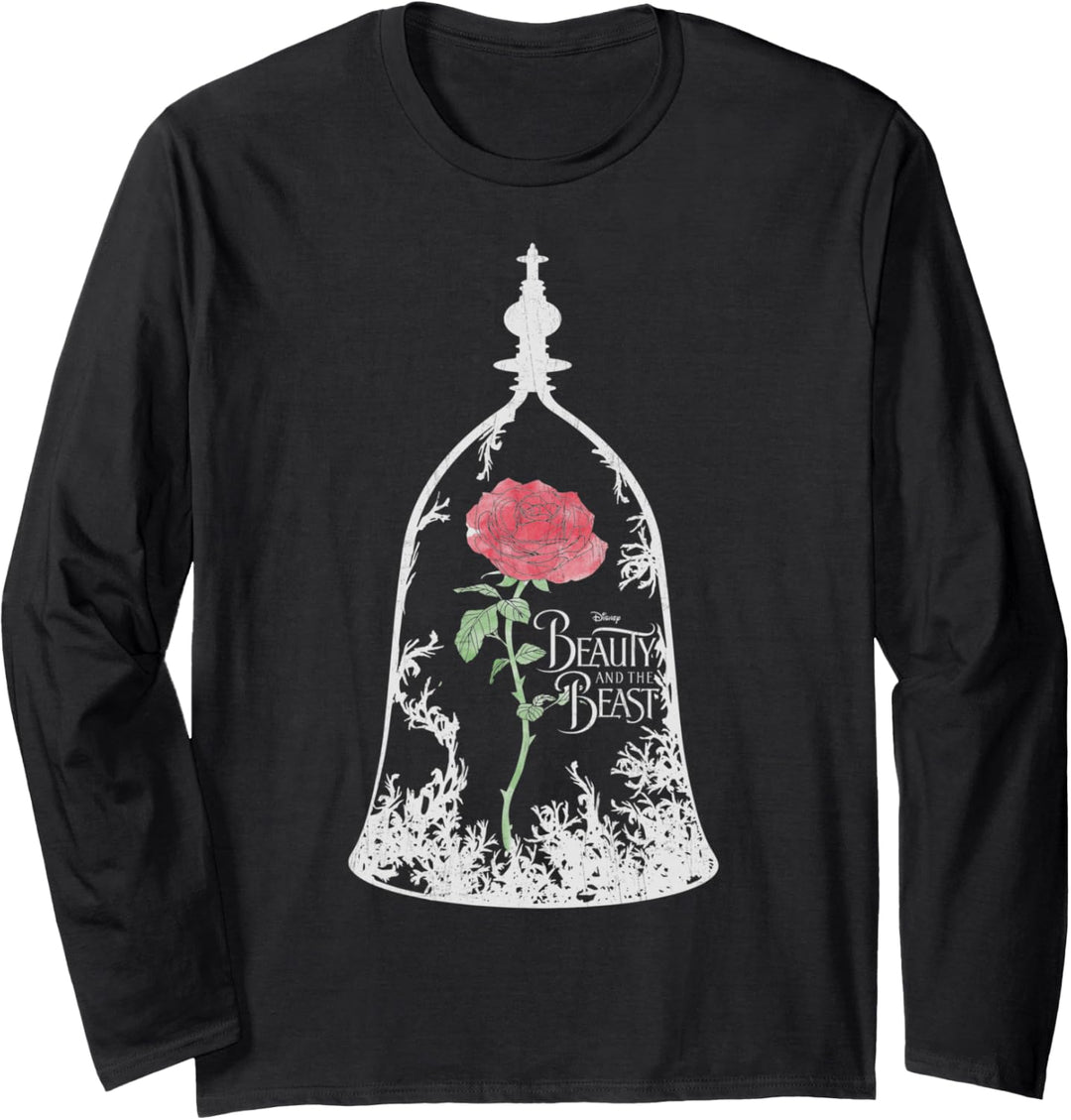 Disney Beauty And The Beast Glass Jar Rose Langarmshirt