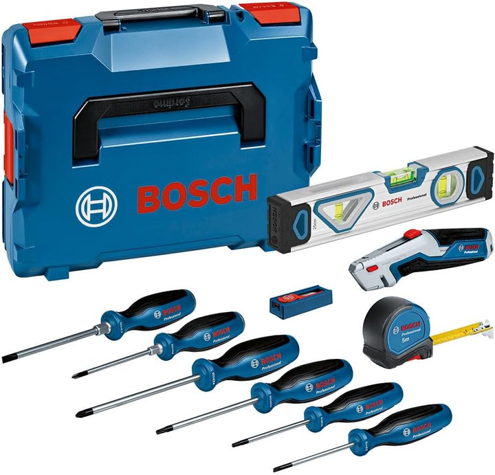 Bosch Professional Handwerkzeug-Set, 13-teilig (inkl. 6x Schraubendreher, 1x Massband 5 m, 1x Wasser