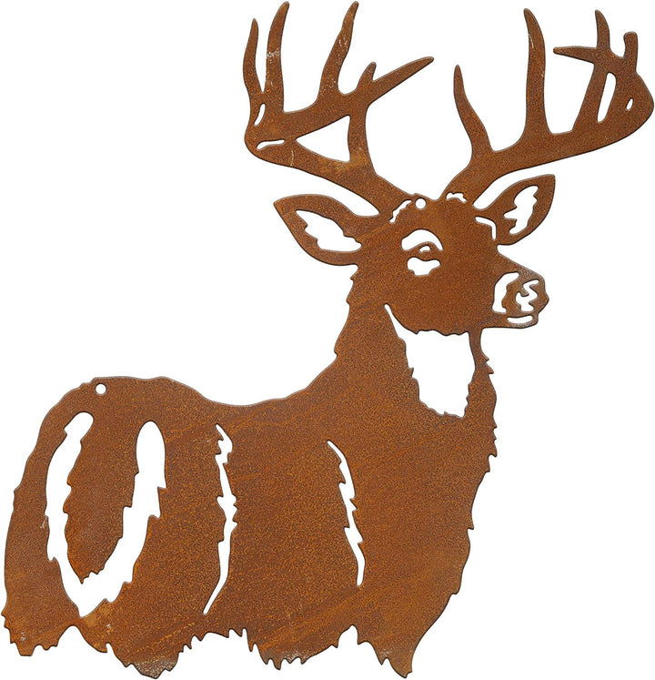Gartendeko Wand-dekoration Hirsch Hirschkopf zum Hängen Metall Rost Garten verrostet Landhaus Deko 4