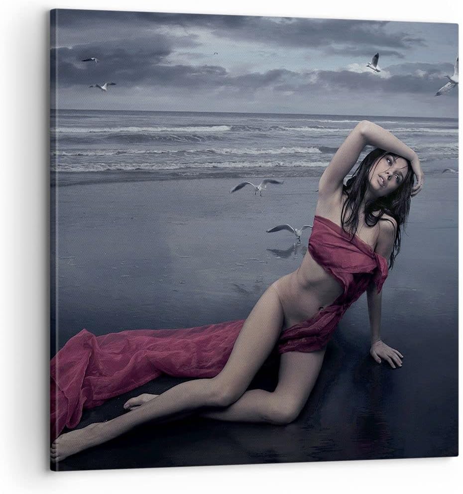 ARTTOR Bilder auf Leinwand Modell Möwe Vogel Natur Leinwandbild 60x60cm Wandbilder Dekoration Wohnzi