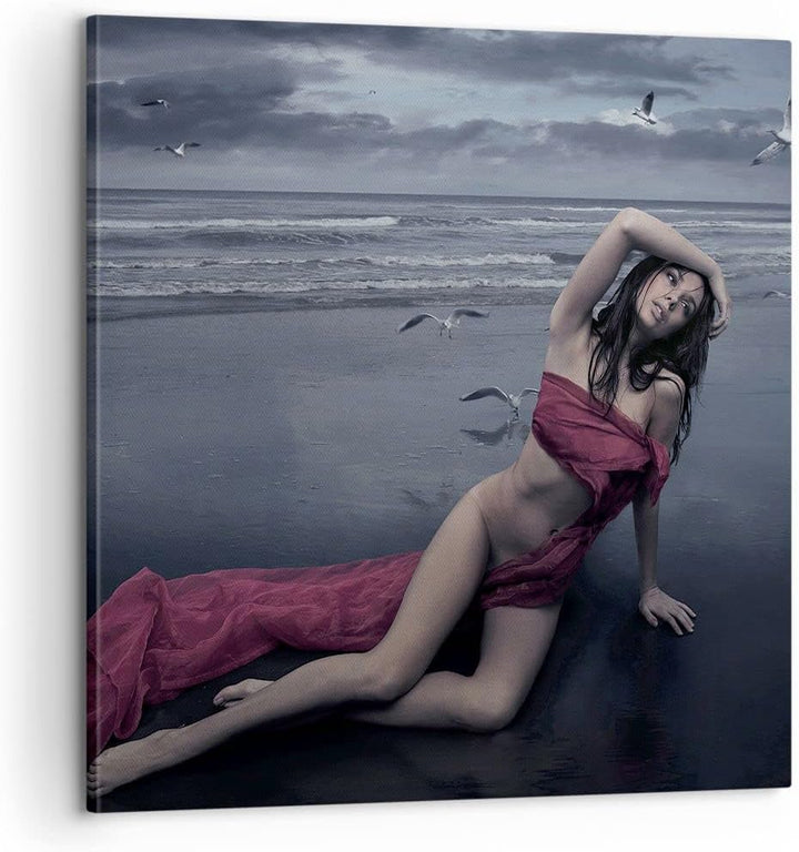 ARTTOR Bilder auf Leinwand Modell Möwe Vogel Natur Leinwandbild 60x60cm Wandbilder Dekoration Wohnzi