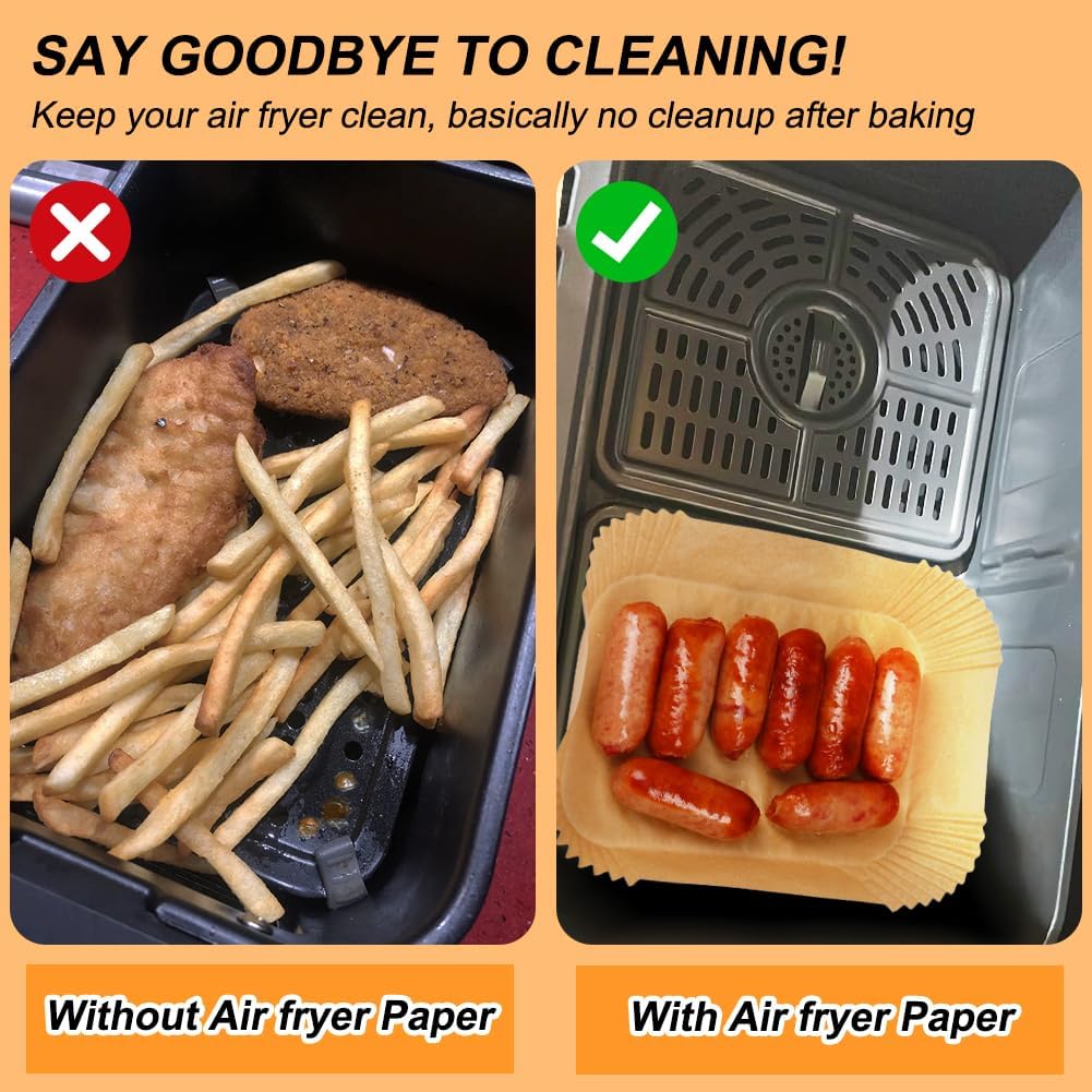 BYKITCHEN 150pcs Airfryer Backpapier für Ninja Flex Drawer Dual Zone AF500EU 10,4L Heissluftfritteus