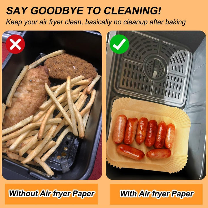 BYKITCHEN 150pcs Airfryer Backpapier für Ninja Flex Drawer Dual Zone AF500EU 10,4L Heissluftfritteus