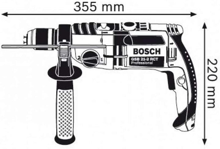 Bosch Professional Schlagbohrmaschine GSB 21-2 RCT (Bohr-Ø in Beton: 13-22 mm, 1300 Watt, inkl. Schn