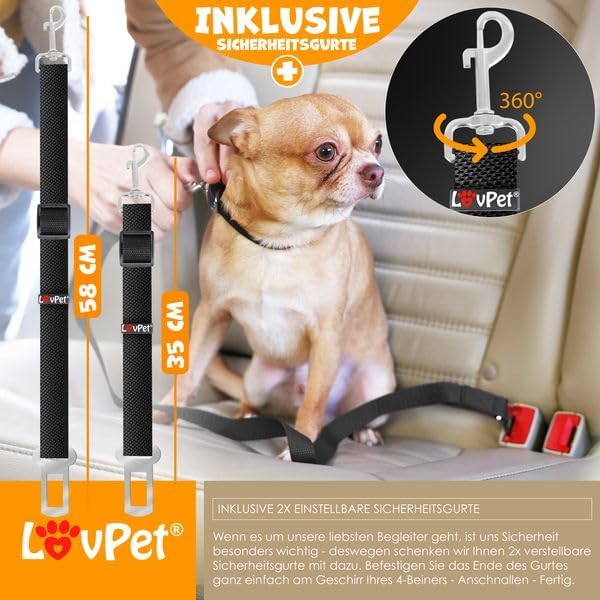 Lovpet® Hundegitter Auto, Autoschutzgitter Trenngitter Universal, verstellbare Breite, Kopfstütze Ko