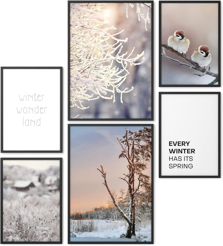 Papierschmiede® Mood Poster Set Winter Wonderland, Bilder Wohnzimmer Deko Schlafzimmer, 2x 30x40 cm