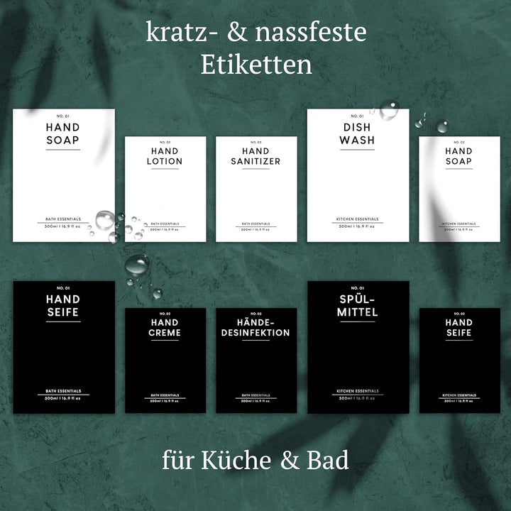 MONOKO 2er Set Seifenspender Braun Matt aus Glas mit Tablett | 500/250ml Spülmittelspender Küche | F