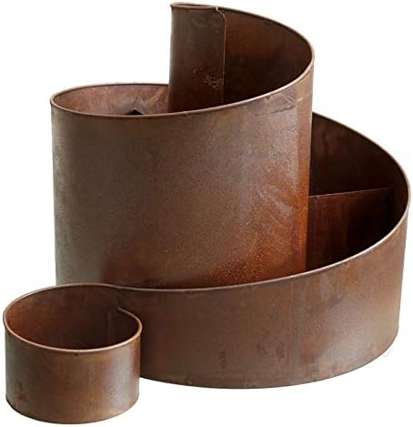 Spetebo Natur Rost Kräuterspirale aus Metall - 58,5x43x41 cm - Garten Kräuterbeet Kräuterschnecke Pf