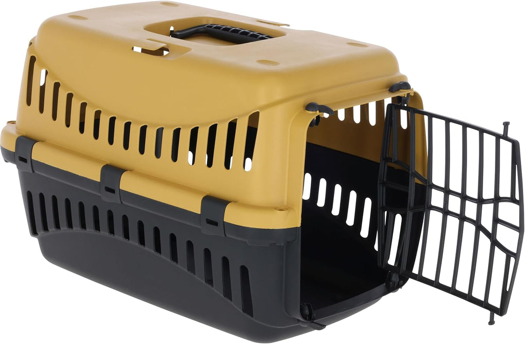 Kerbl Pet Transportbox Expedion, Transportmöglichkeit für Katzen/Hunde/Kleintiere, Kunststoff, Honey