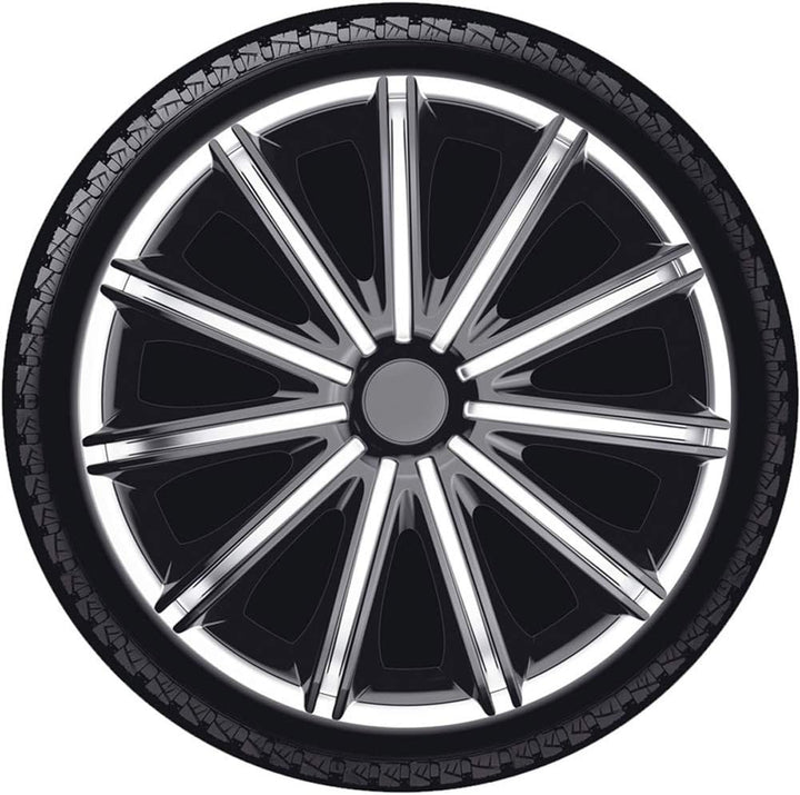 AUTO-STYLE Satz Radzierblenden Nero 18-Zoll Silber/Schwarz Silber/Schwarz 18-Zoll, Silber/Schwarz 18