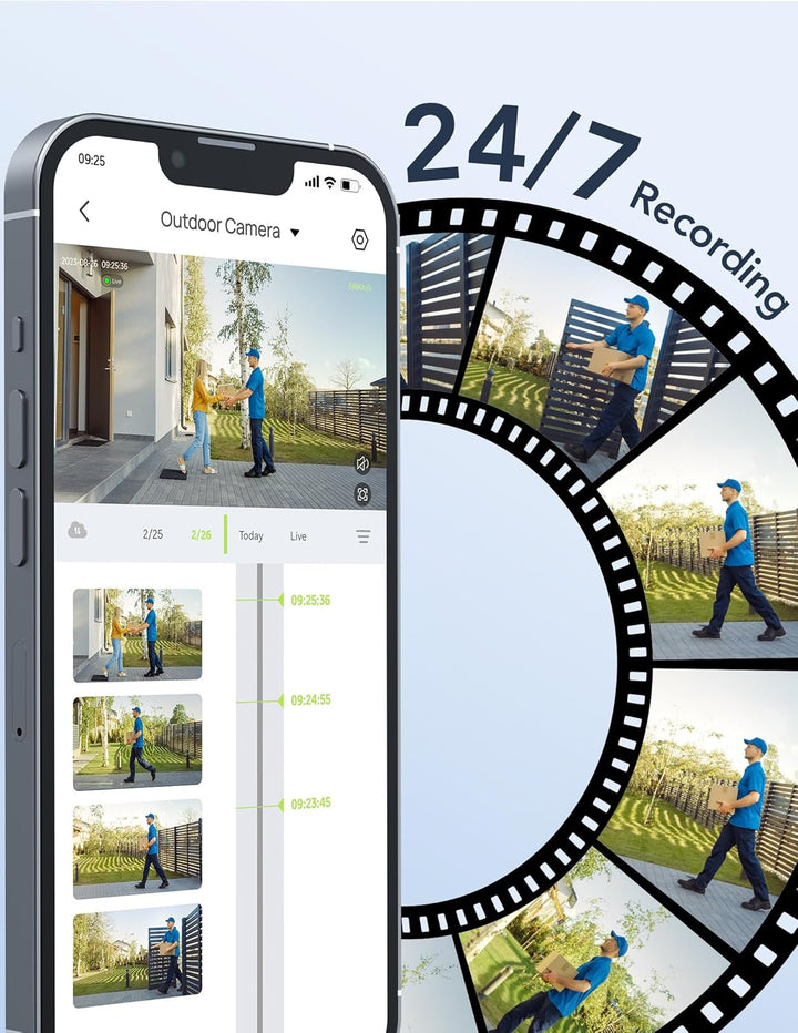 GNCC Überwachungskamera Aussen 2K, Kamera Überwachung Aussen, WLAN Kamera Outdoor, Bluetooth-Verbind