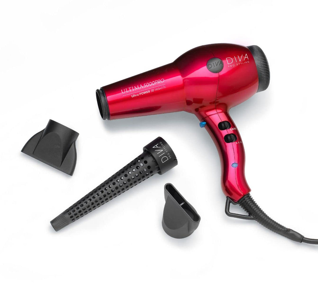 DIVA Pro Styling Ultima 5000 Pro Haartrockner/Föhn - 2200W, 4 Hitze- und 2 Geschwindigkeitsstufen -