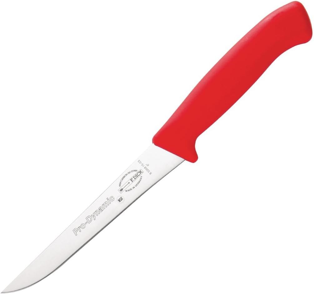 F. DICK ProDynamic Ausbeinmesser rot (Klingenlänge 15 cm, Küchenmesser, Klinge X55CrMo14 Stahl, Härt