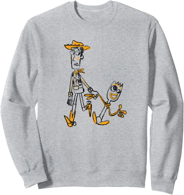 Disney Pixar Toy Story 4 Woody and Forky Sketch Sweatshirt