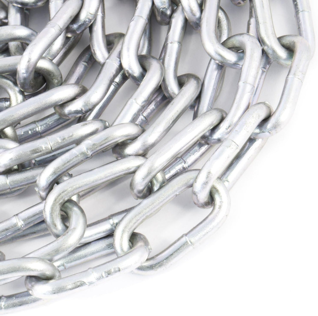 DQ-PP Stahlkette Stahl C15 – 7mm – 3m – Kurzgliedrig – Verzinkt – DIN 5685 – Absperrkette – Metall –